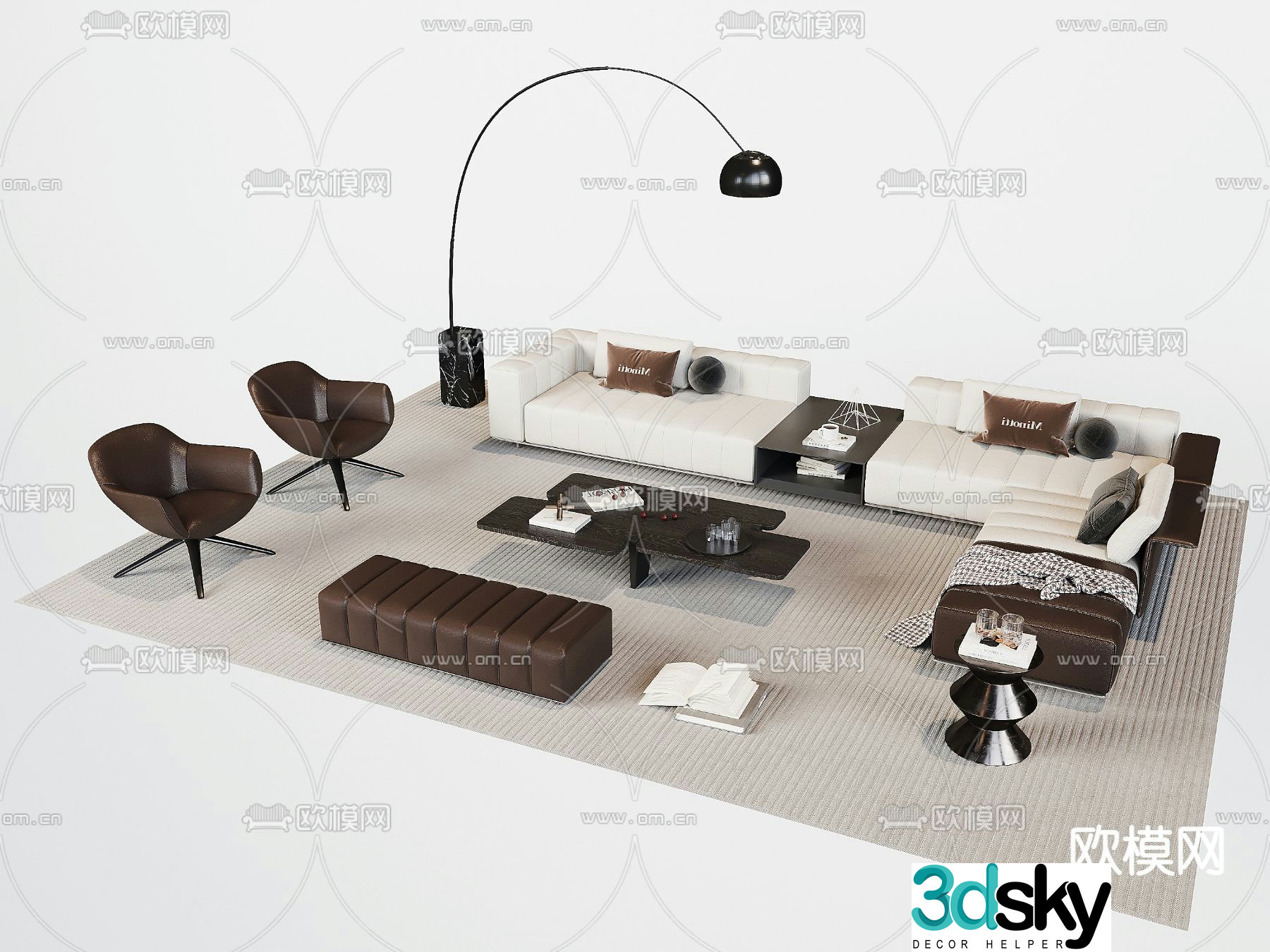 Modern modular sofa corner sofa 3d model