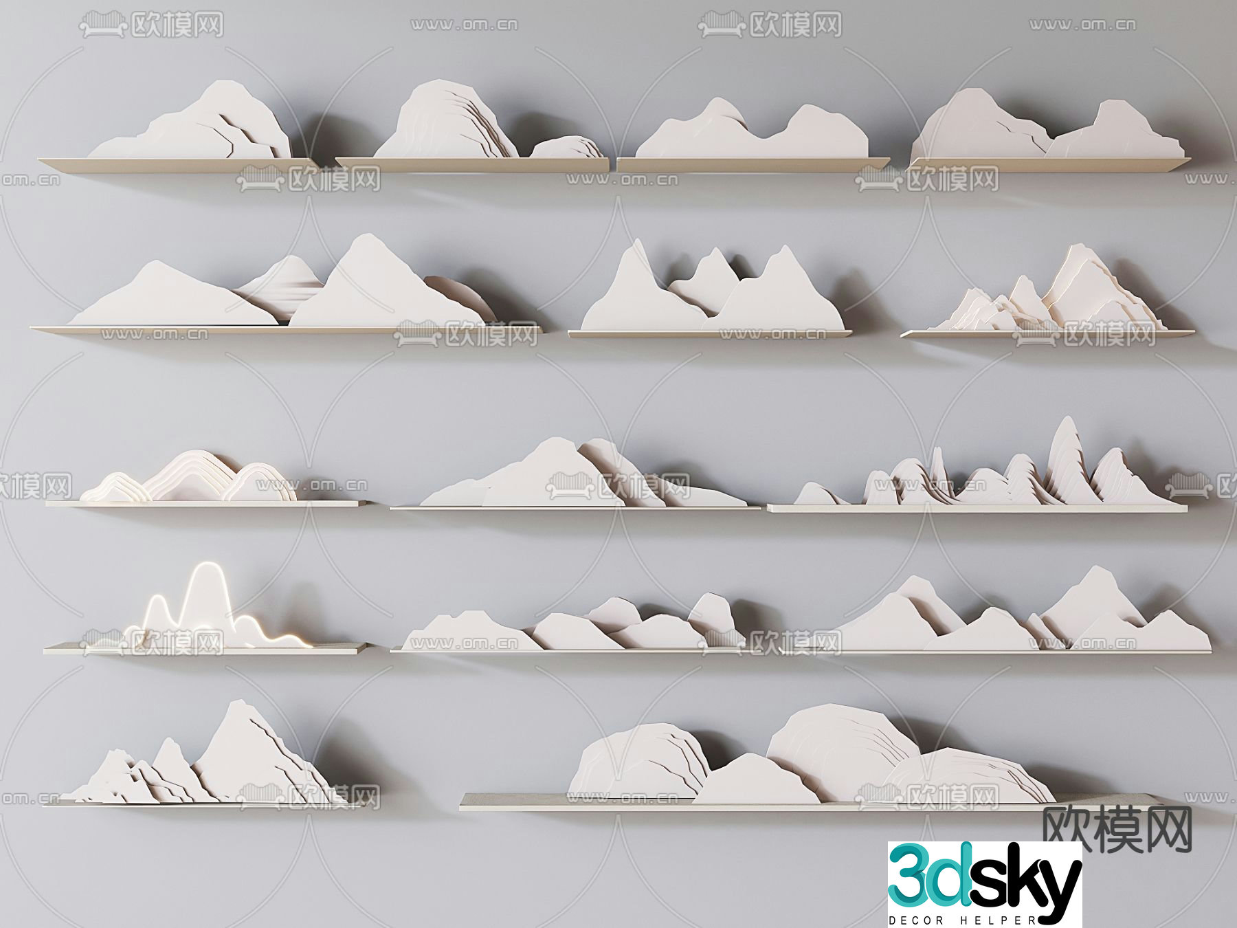 New Chinese style rockery rockery schist stone 3D model