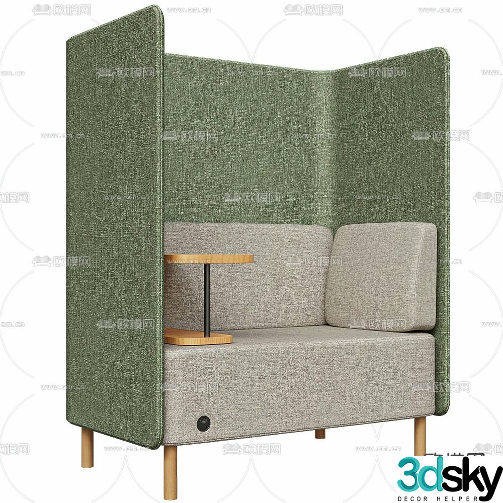Leisure sofa booth sofa 3d model