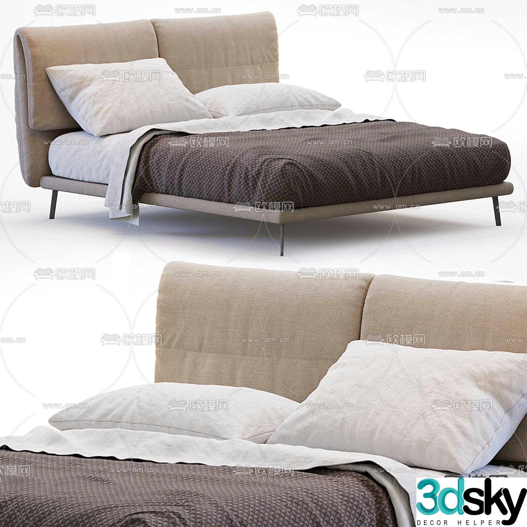 Double bed 3d model