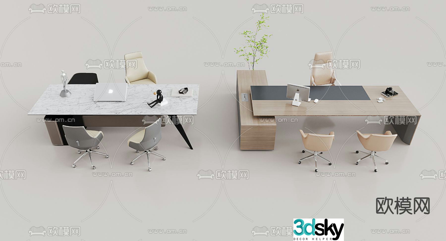 Desk desk desk boss desk 3d model