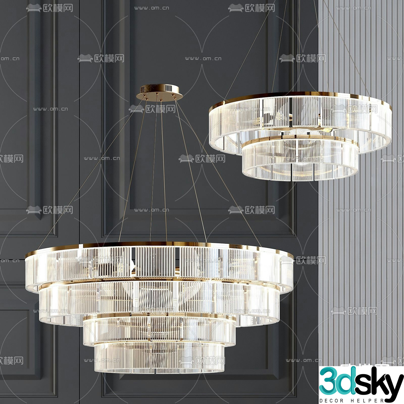 crystal chandelier hall chandelier 3d model