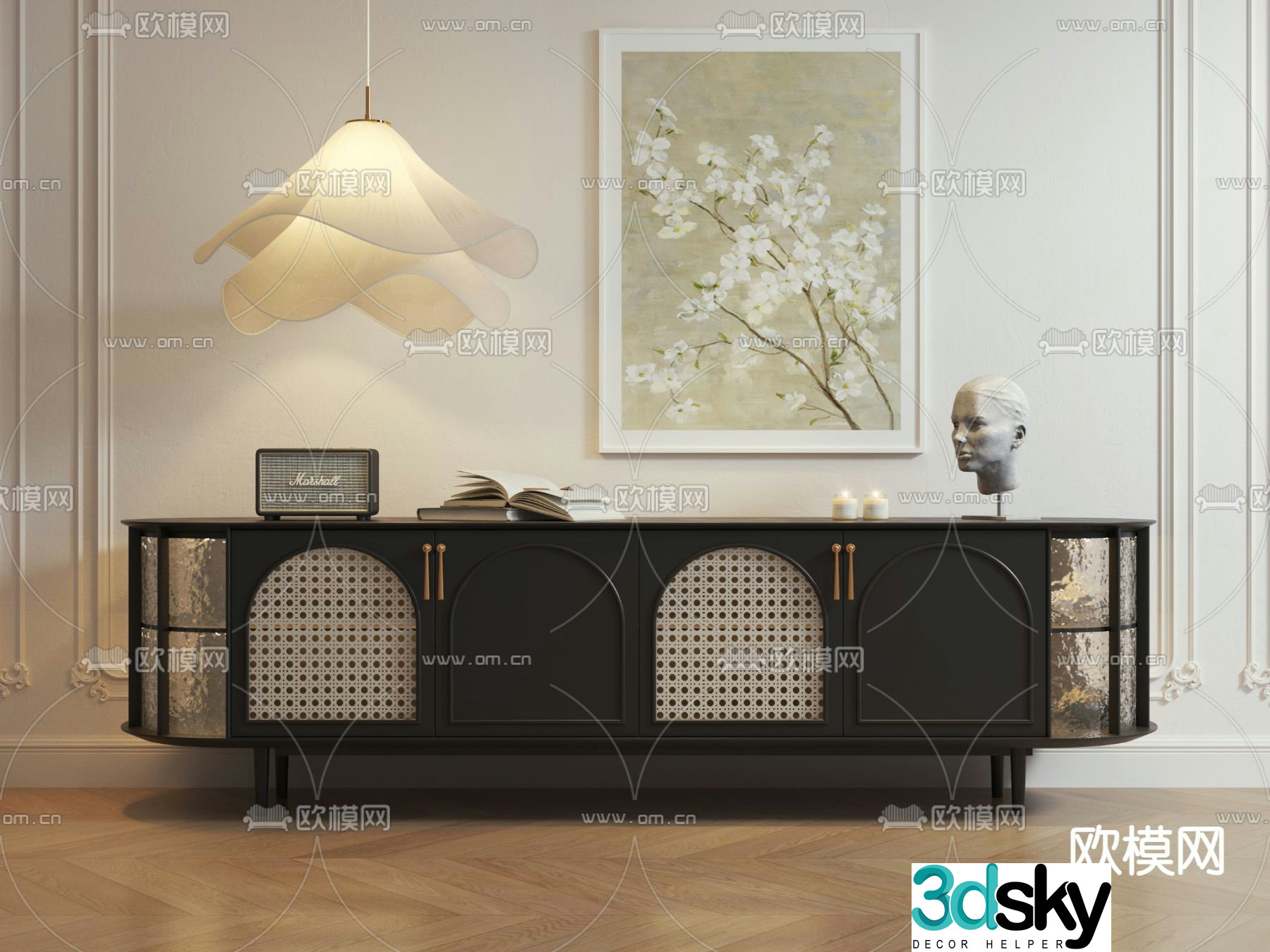French TV cabinet 3d model