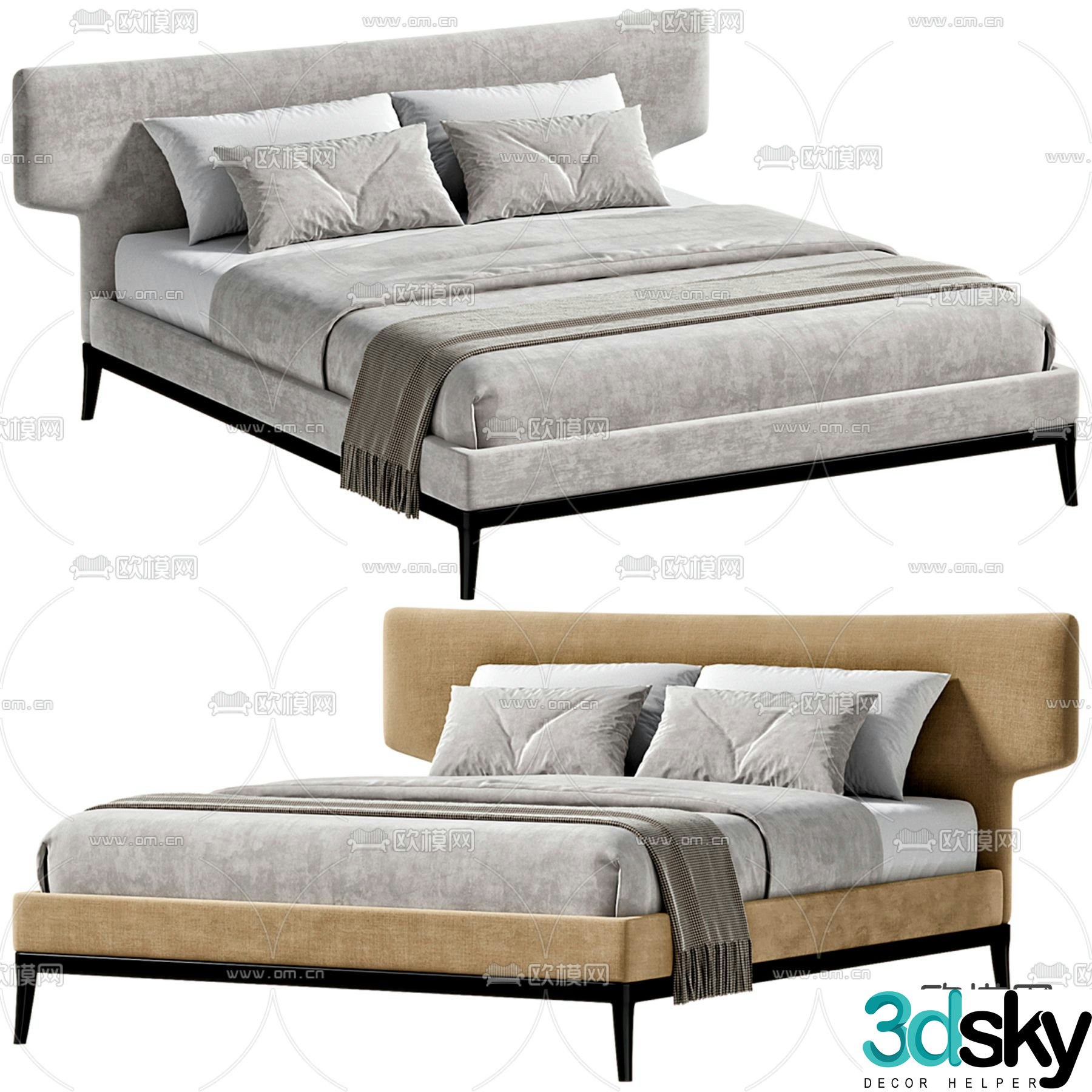 Double bed 3d model
