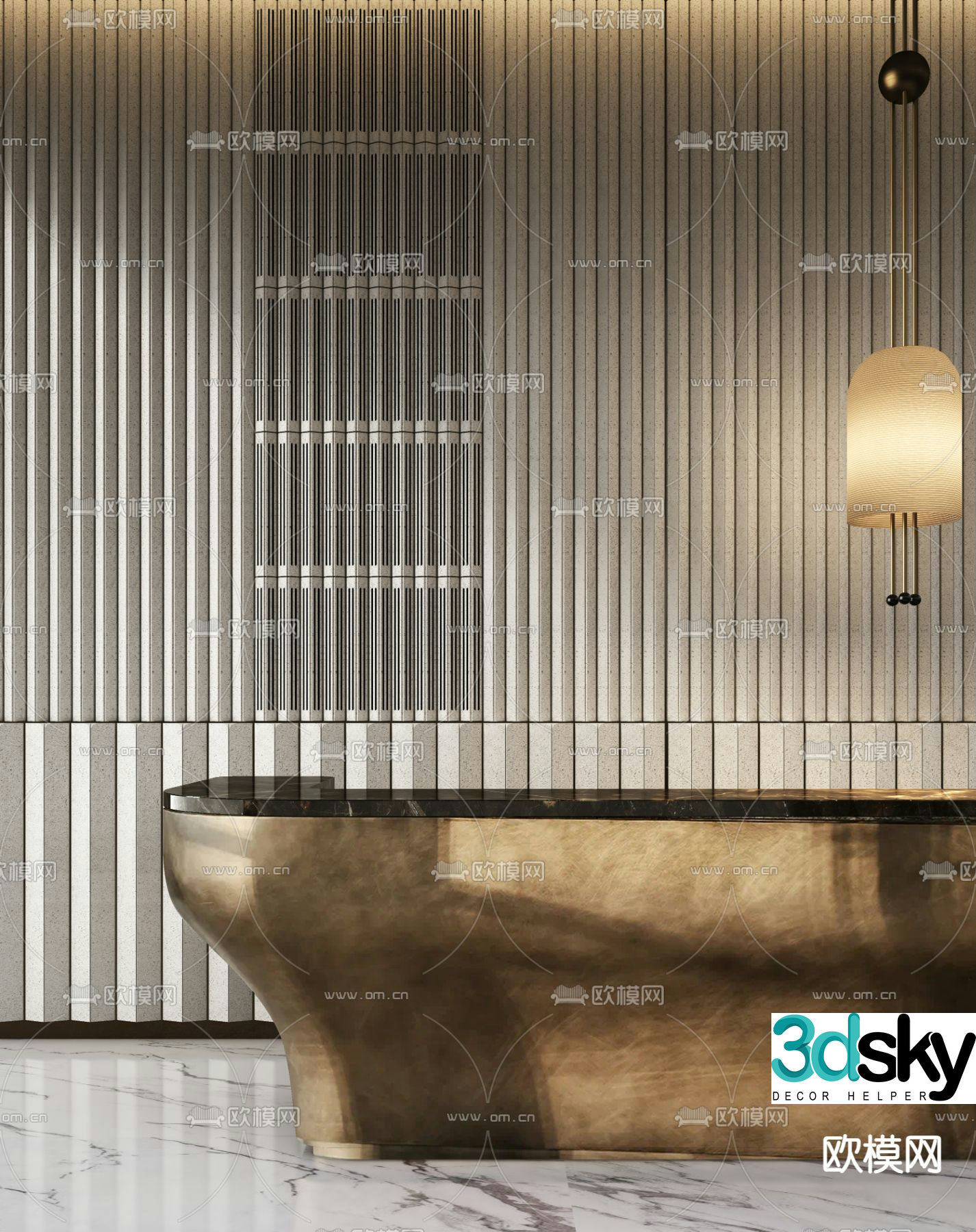 Light luxury bar service desk reception desk 3D model
