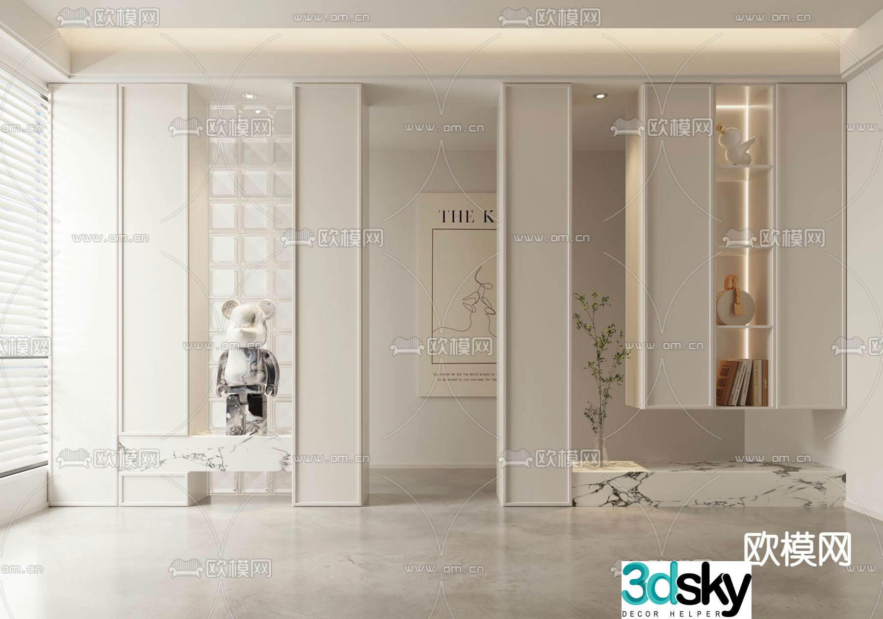 Decorative cabinet porch cabinet partition 3d model