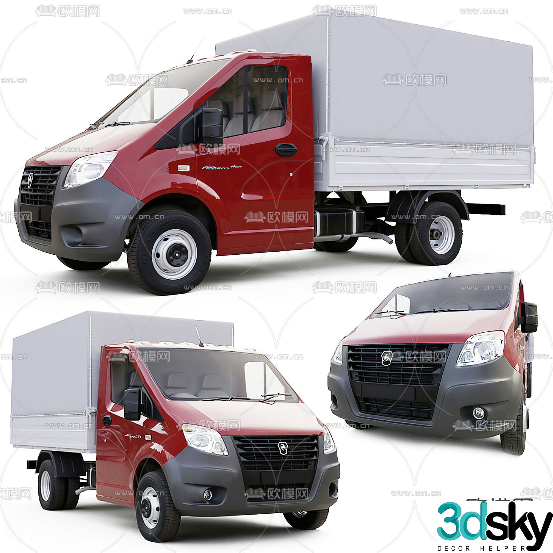 truck logistics vehicle transport truck 3d model