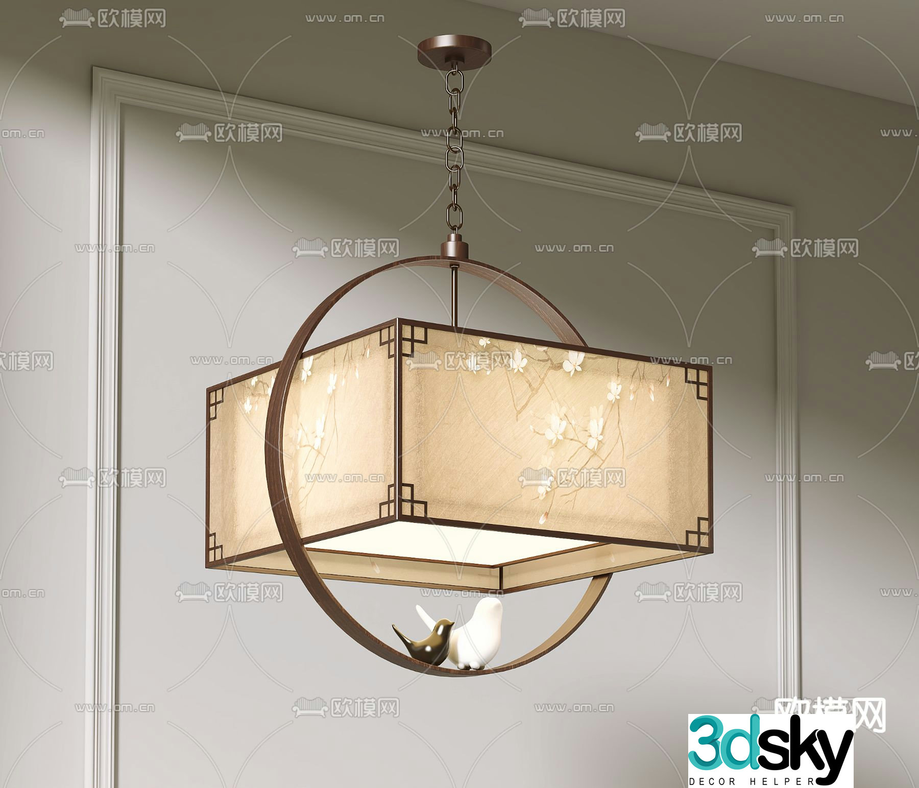 New Chinese style chandelier 3d model