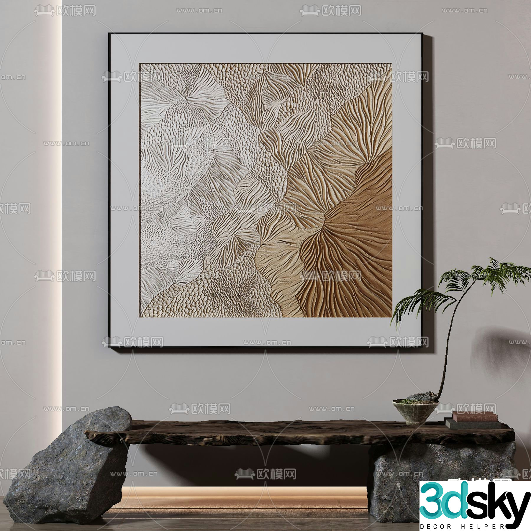 Texture painting Abstract painting Decorative painting 3d model