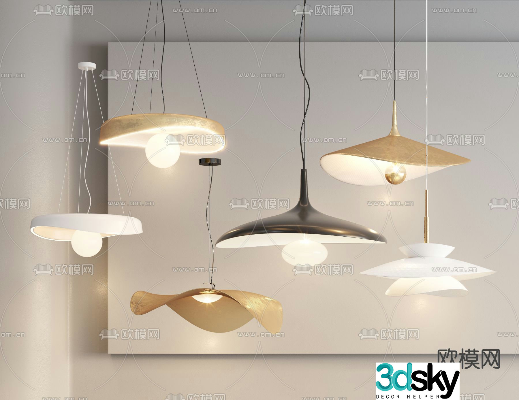 Light luxury chandeliers Restaurant chandeliers 3D model