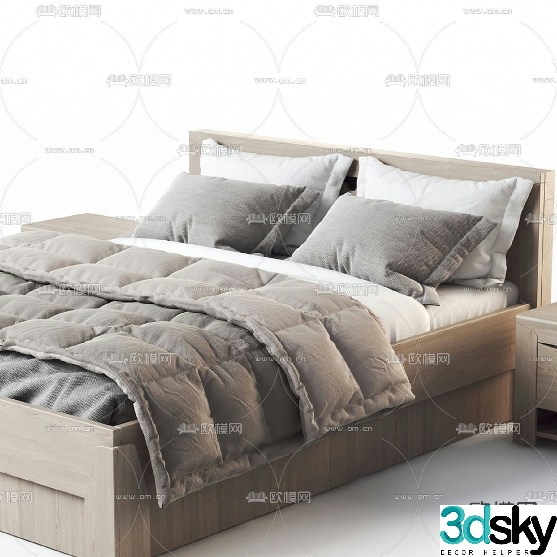 Double bed 3d model