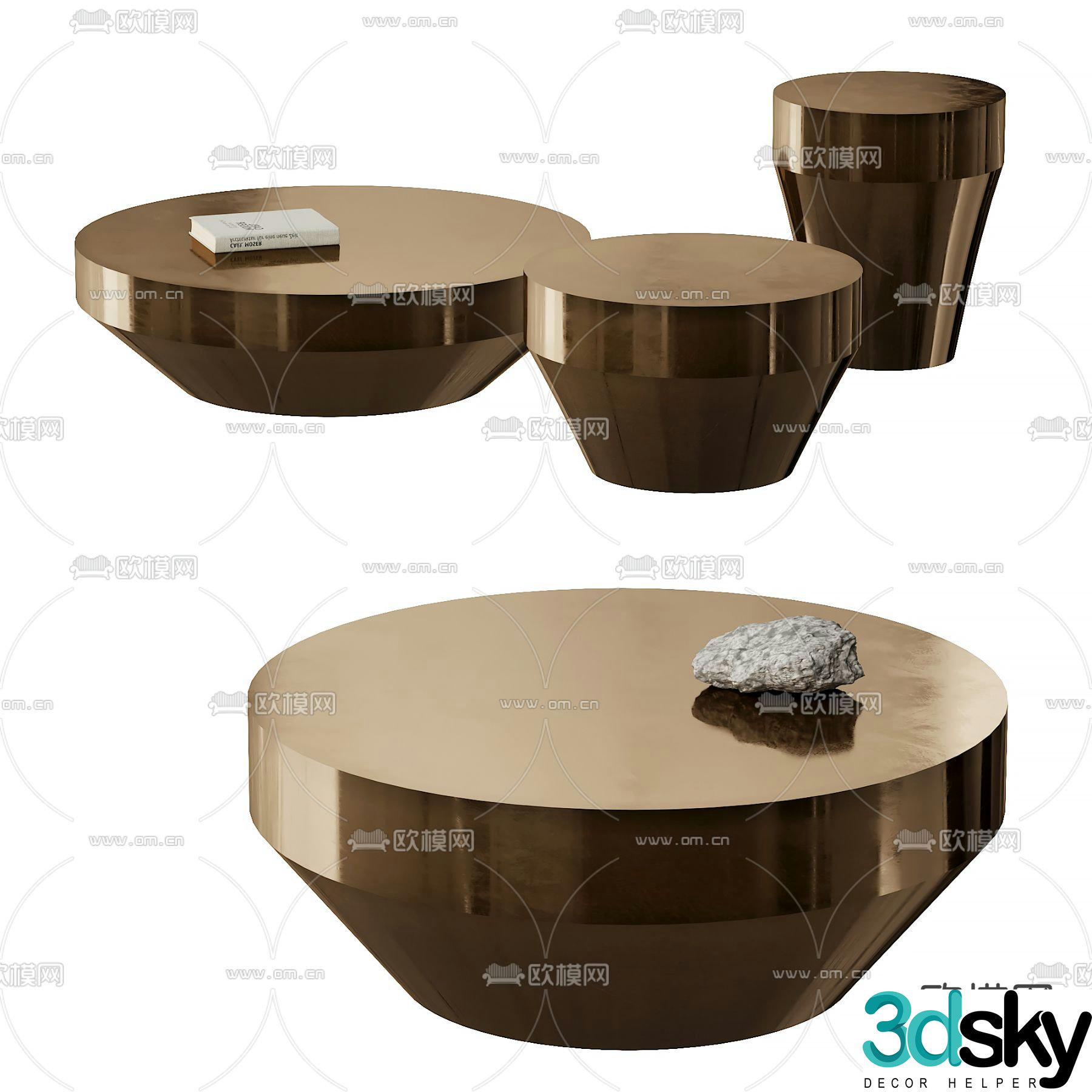 Metal coffee table 3d model