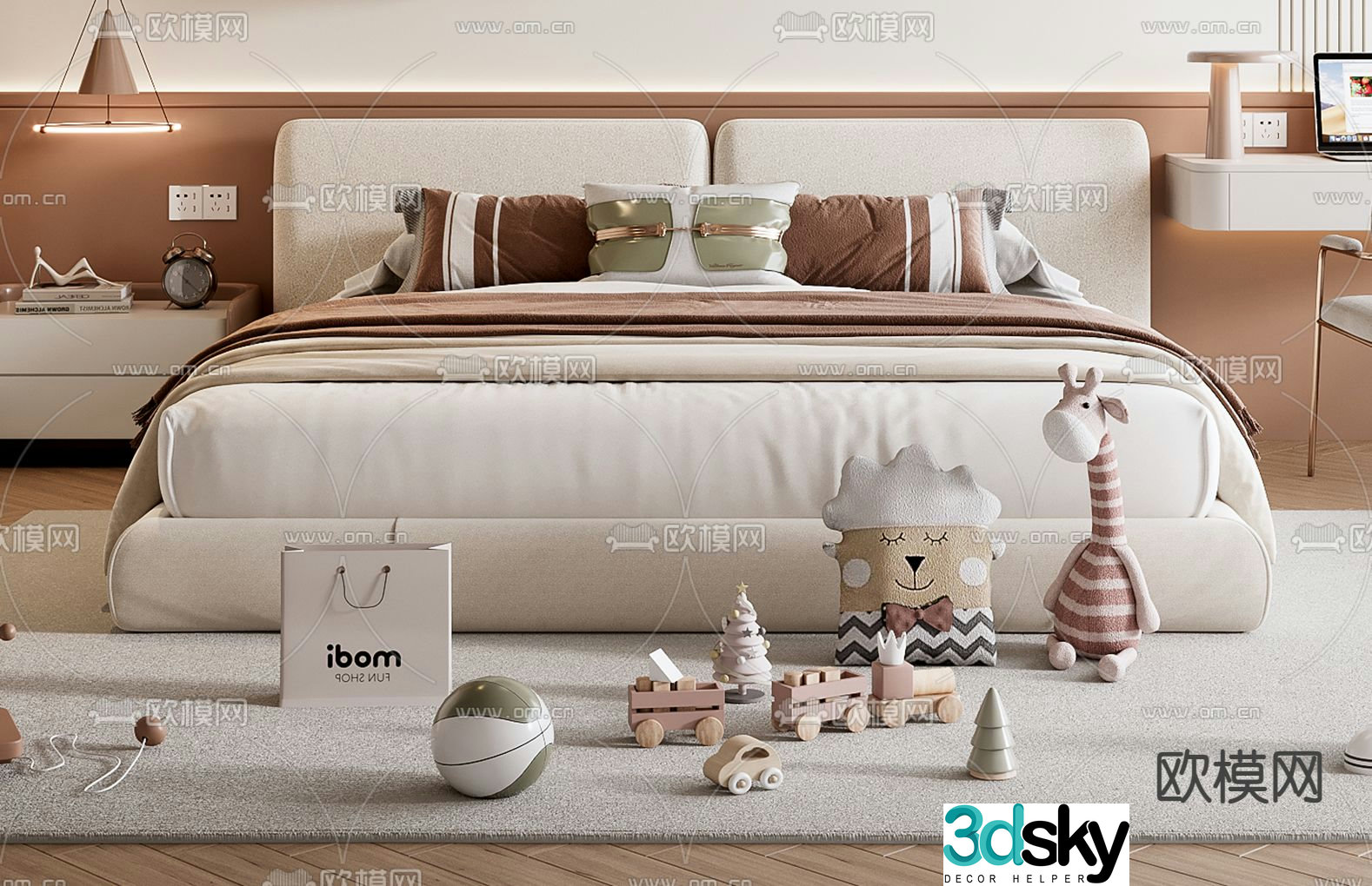 Modern children’s bed 3d model