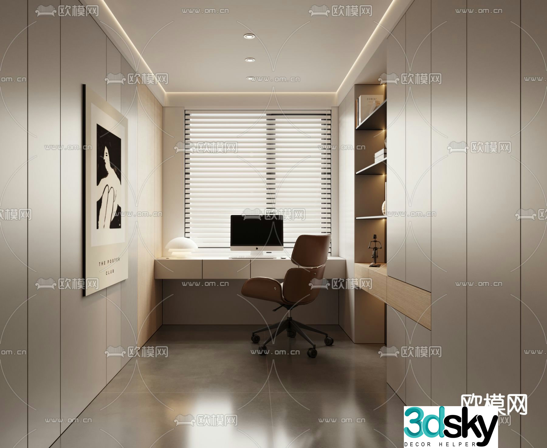 Modern study 3d model