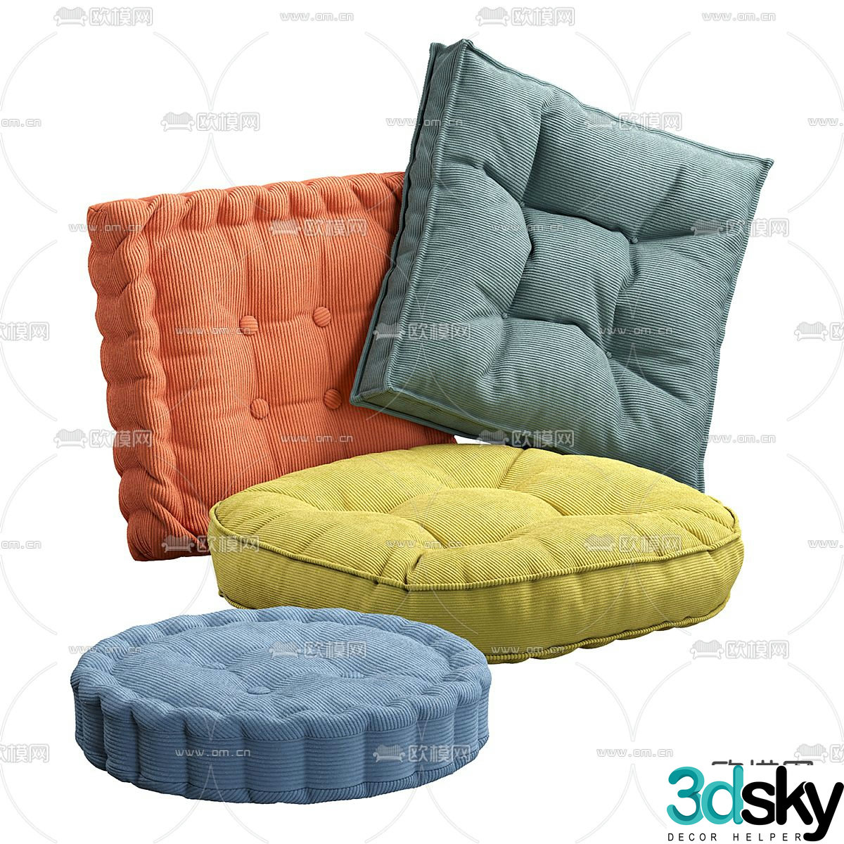 Square cushion round cushion cushion floor cushion 3d model