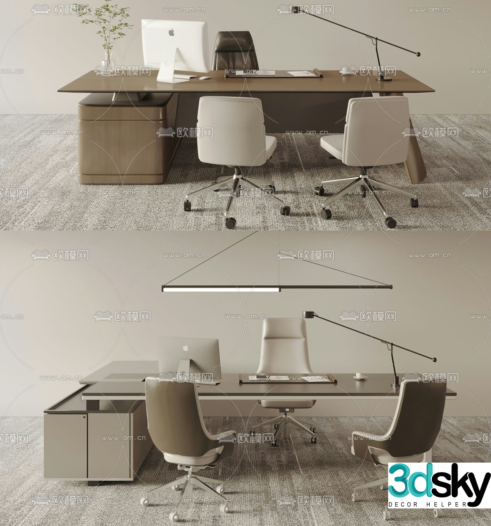 Desk desk desk boss desk 3d model