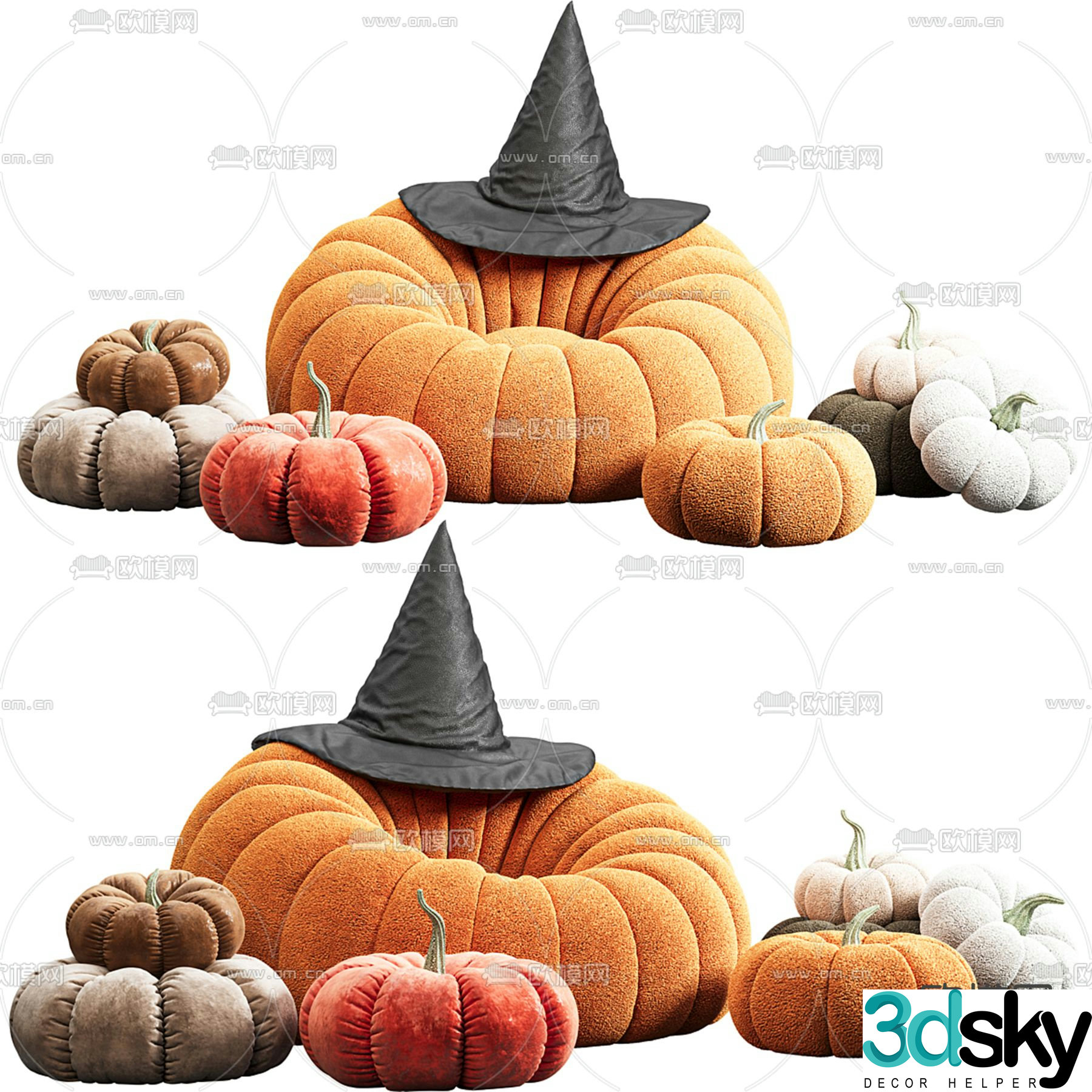 Beanbag sofa pumpkin chair pillow pillow 3d model