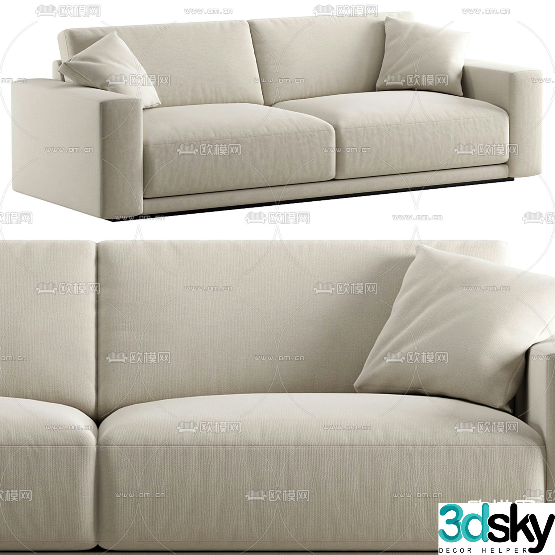RH Bella loveseat 3d model
