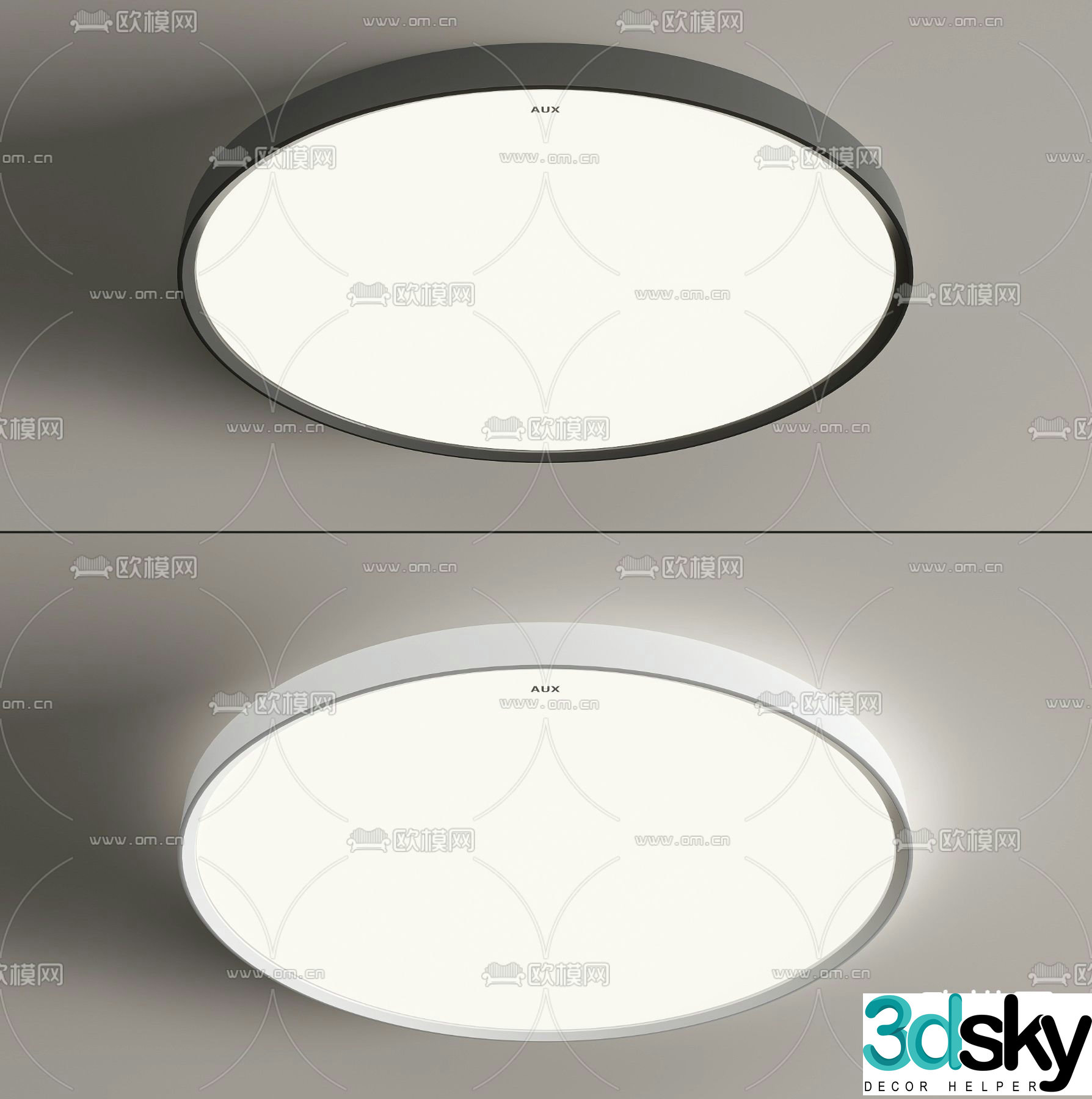 Round ceiling lamp bedroom lamp 3d model