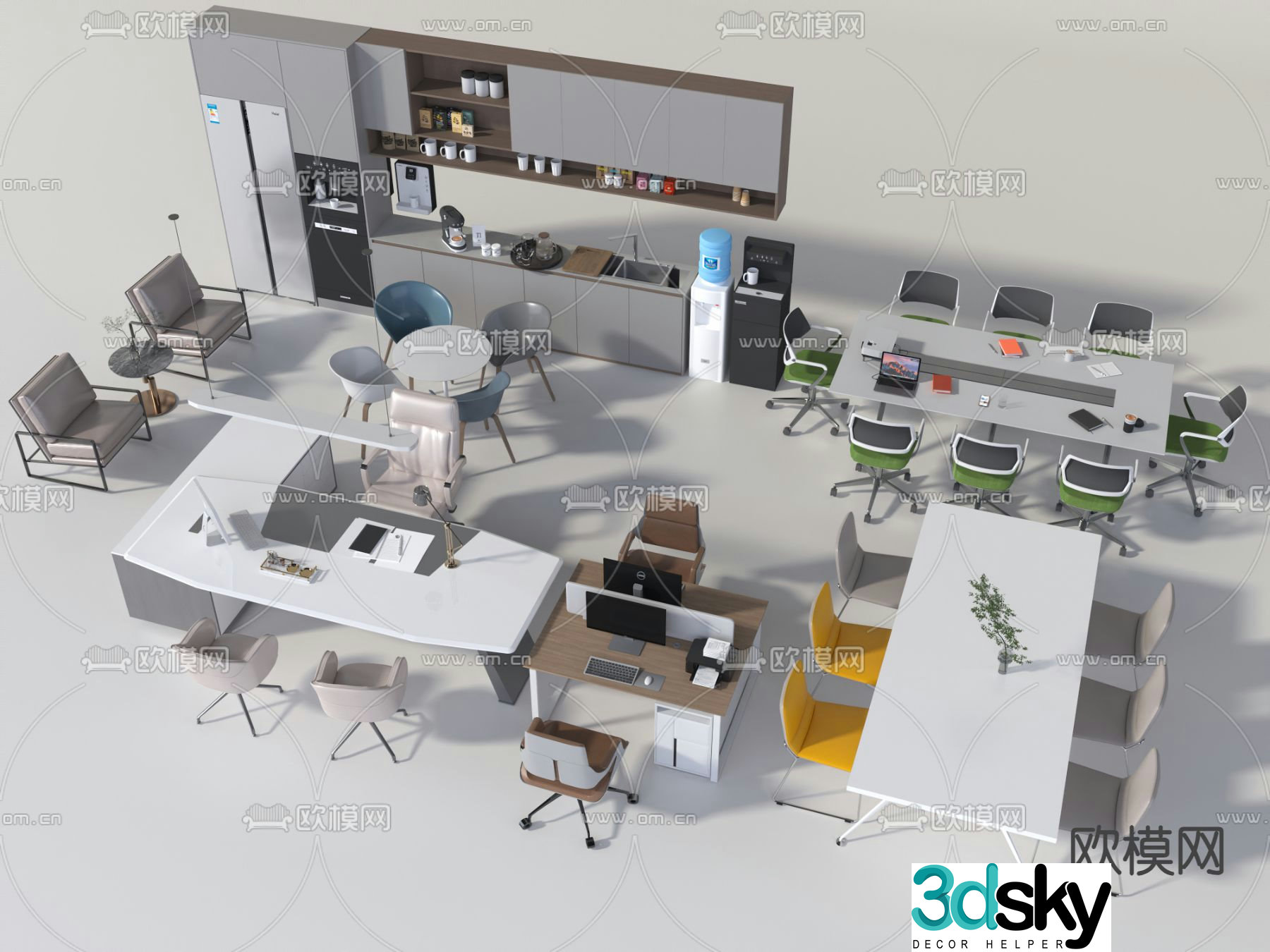 office desk conference table conference table 3d model