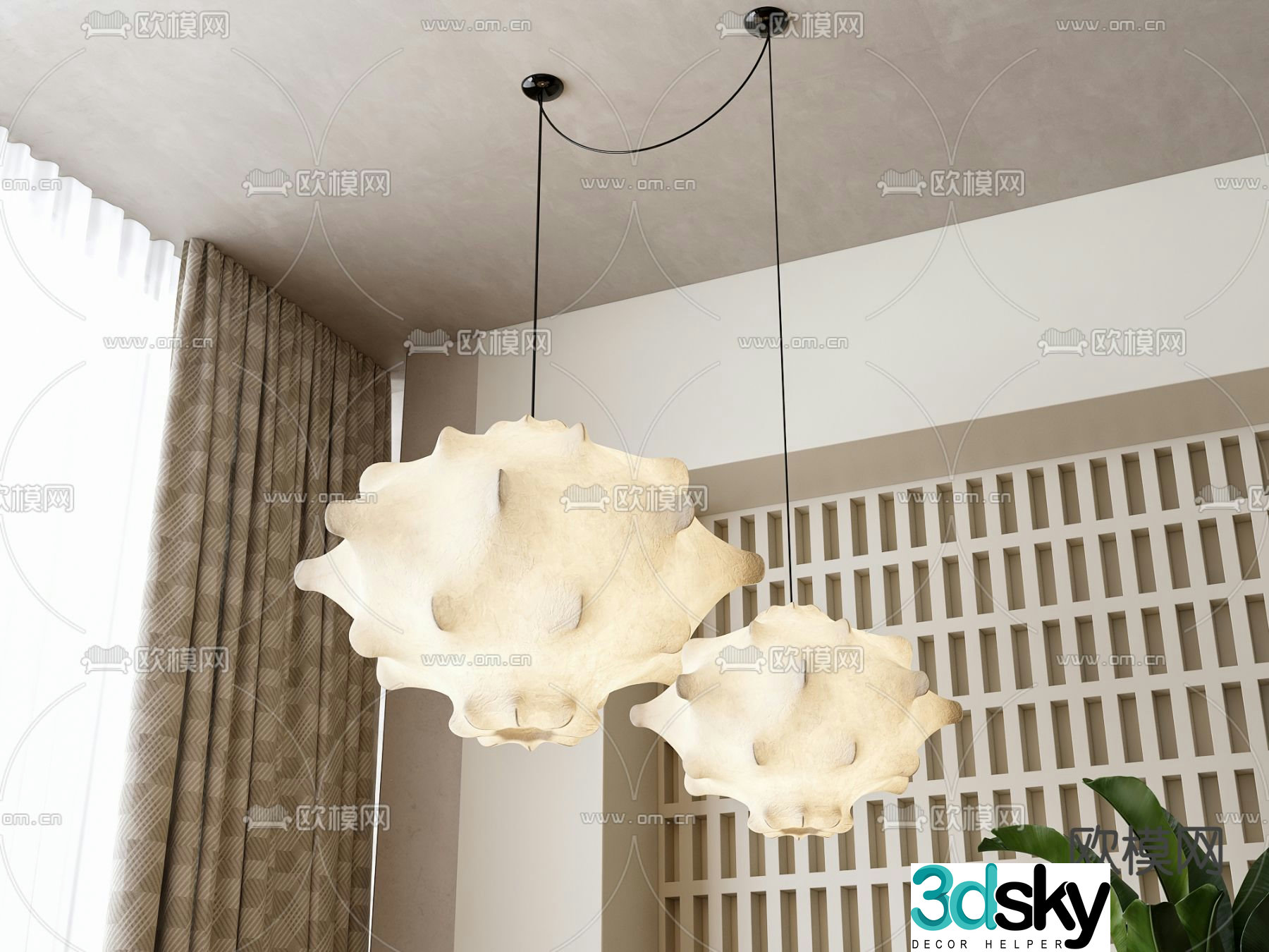 Wabi-sabi style chandelier chrysalis chandelier 3D model