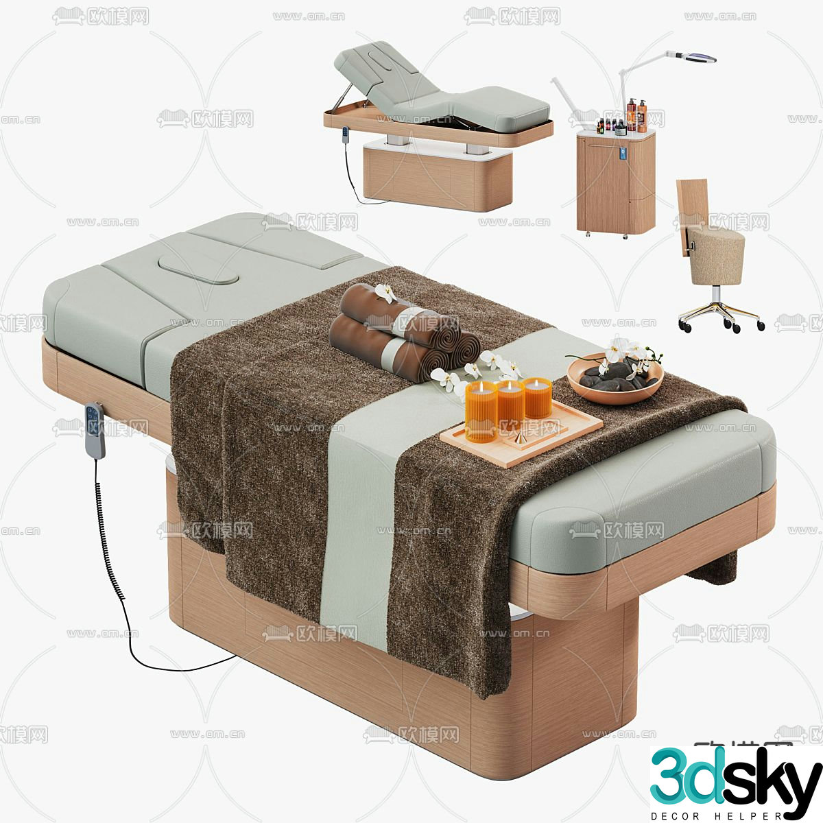 SPA beauty bed massage bed 3d model