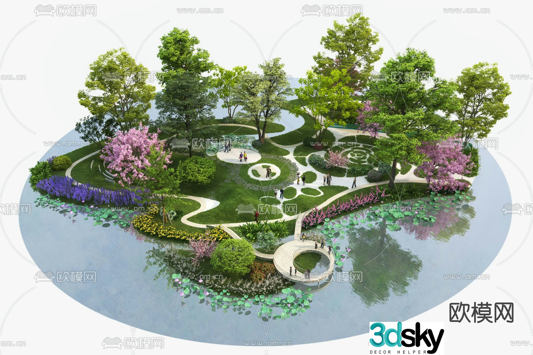garden landscape park landscape 3d model