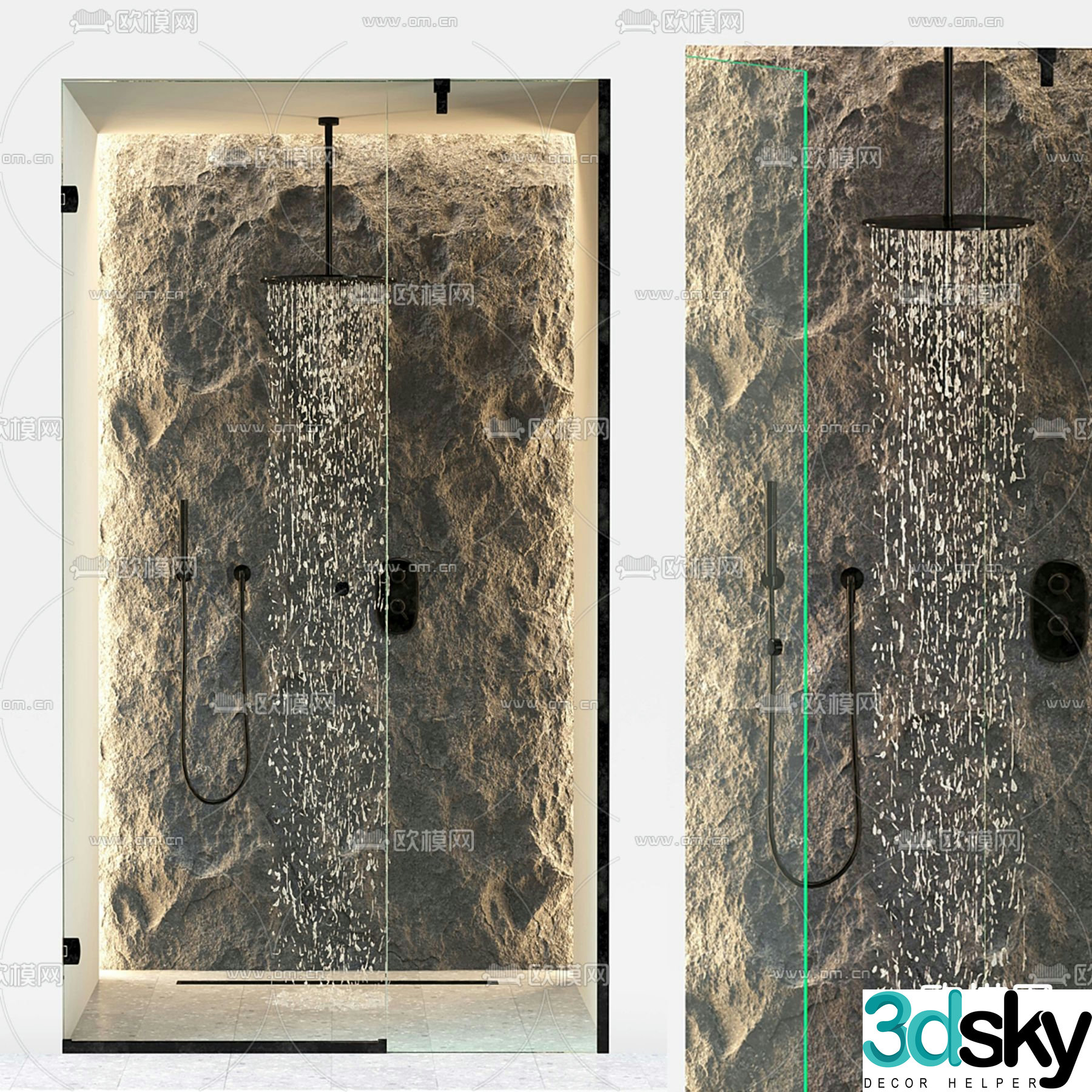 Rain shower 3d model