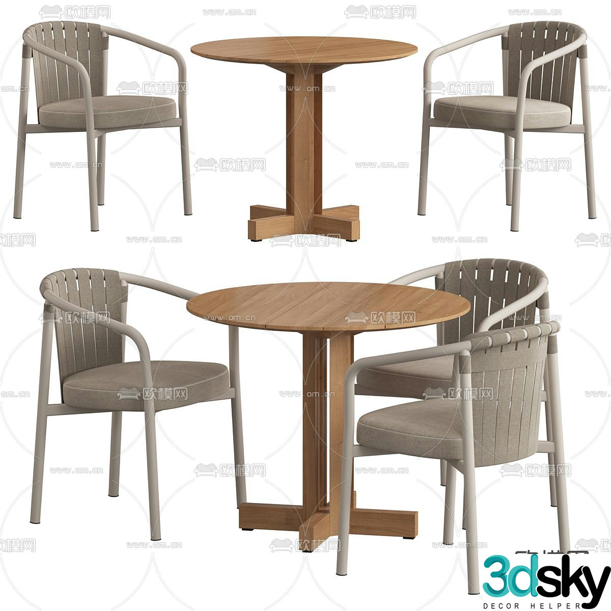 Modern leisure tables and chairs Negotiation tables and chairs 3d model