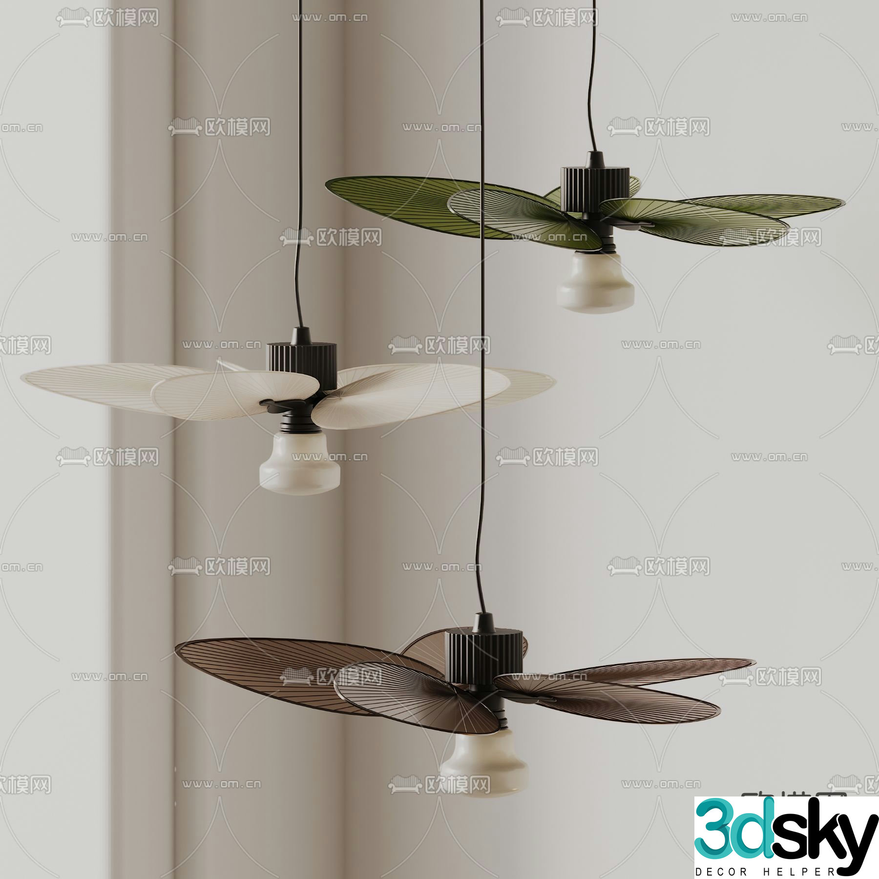 Ceiling fan light fan light 3d model