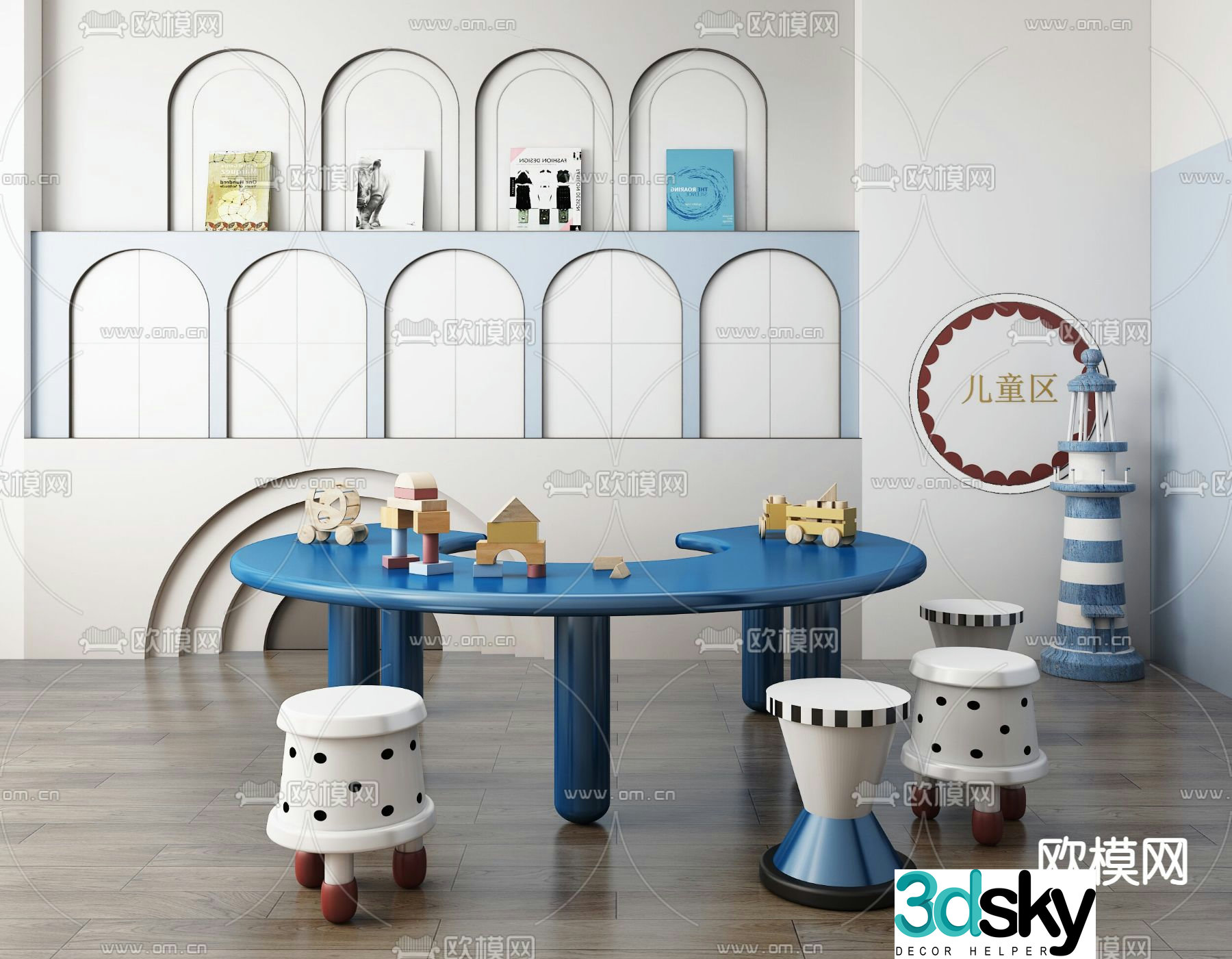 Children’s table and chair toys 3d model