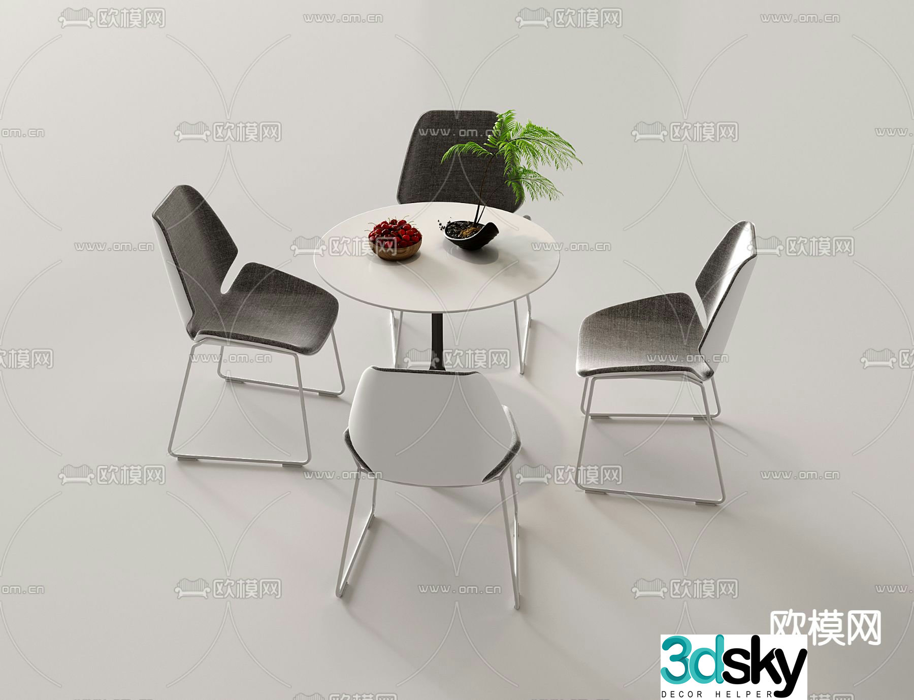 Modern negotiation tables and chairs leisure tables and chairs 3D model