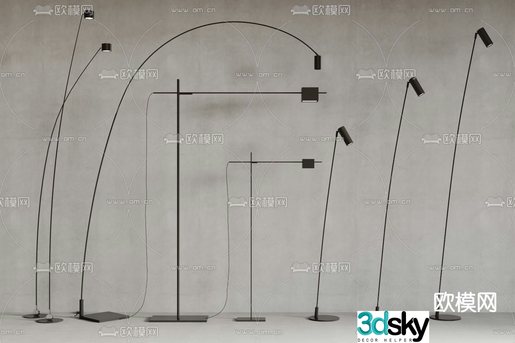 Floor lamp fishing lamp 3d model