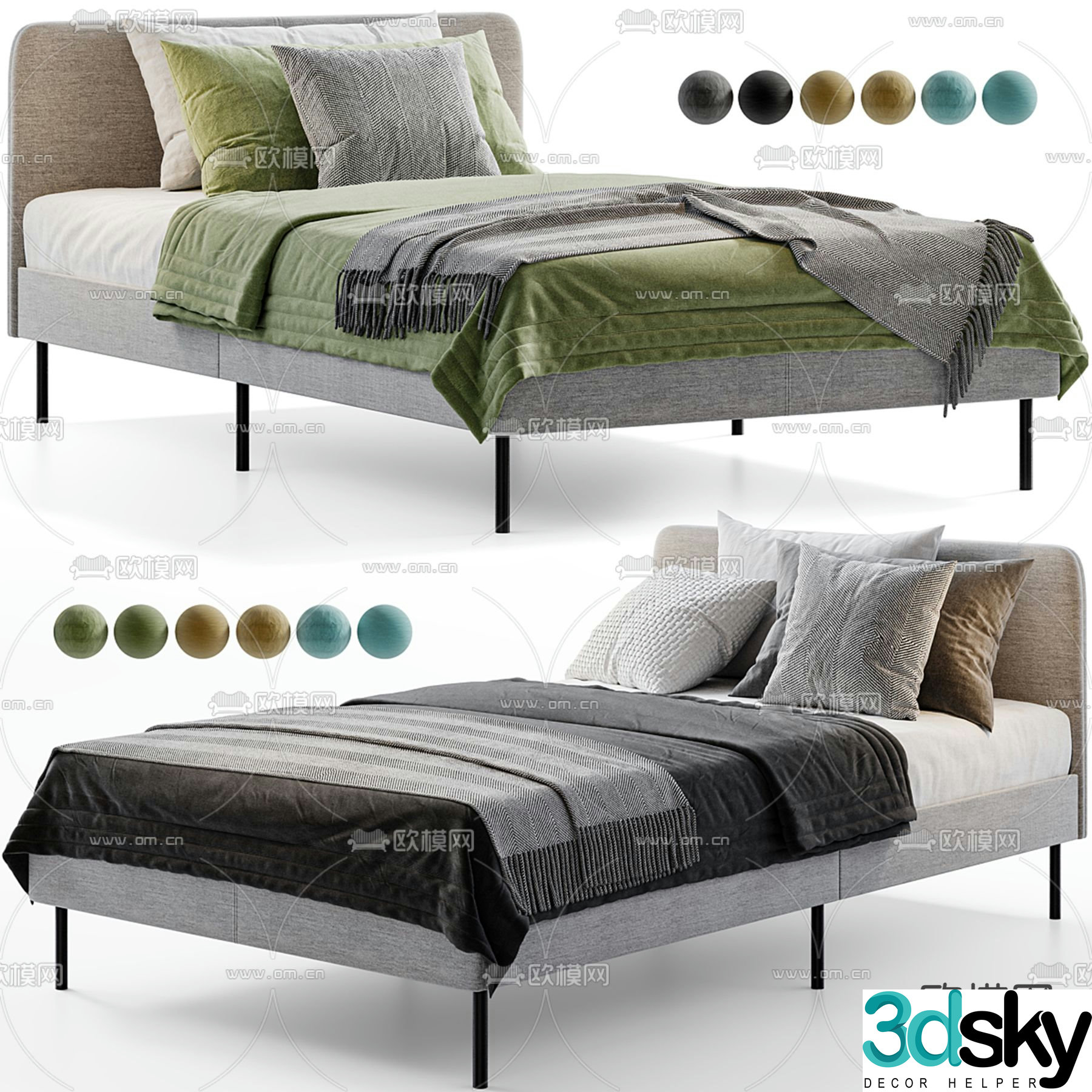 ikea single bed 3d model