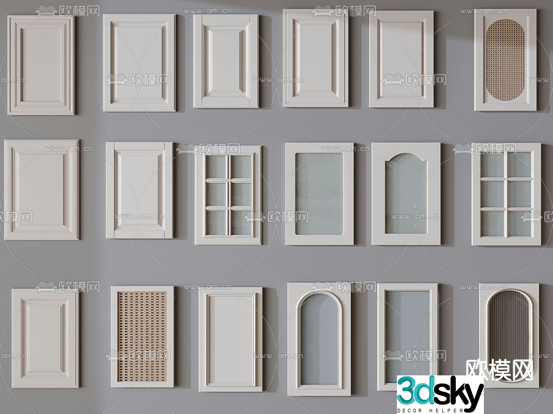 Simple European cabinet door wardrobe door panel cabinet door panel 3d model