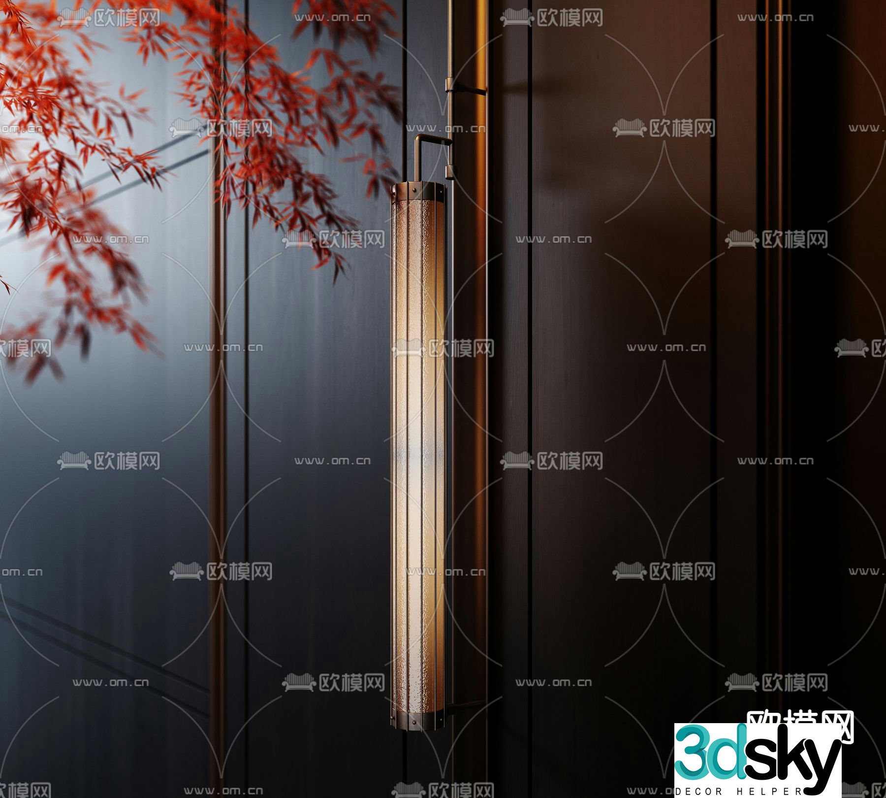 New Chinese style wall lamp glass wall lamp 3d model