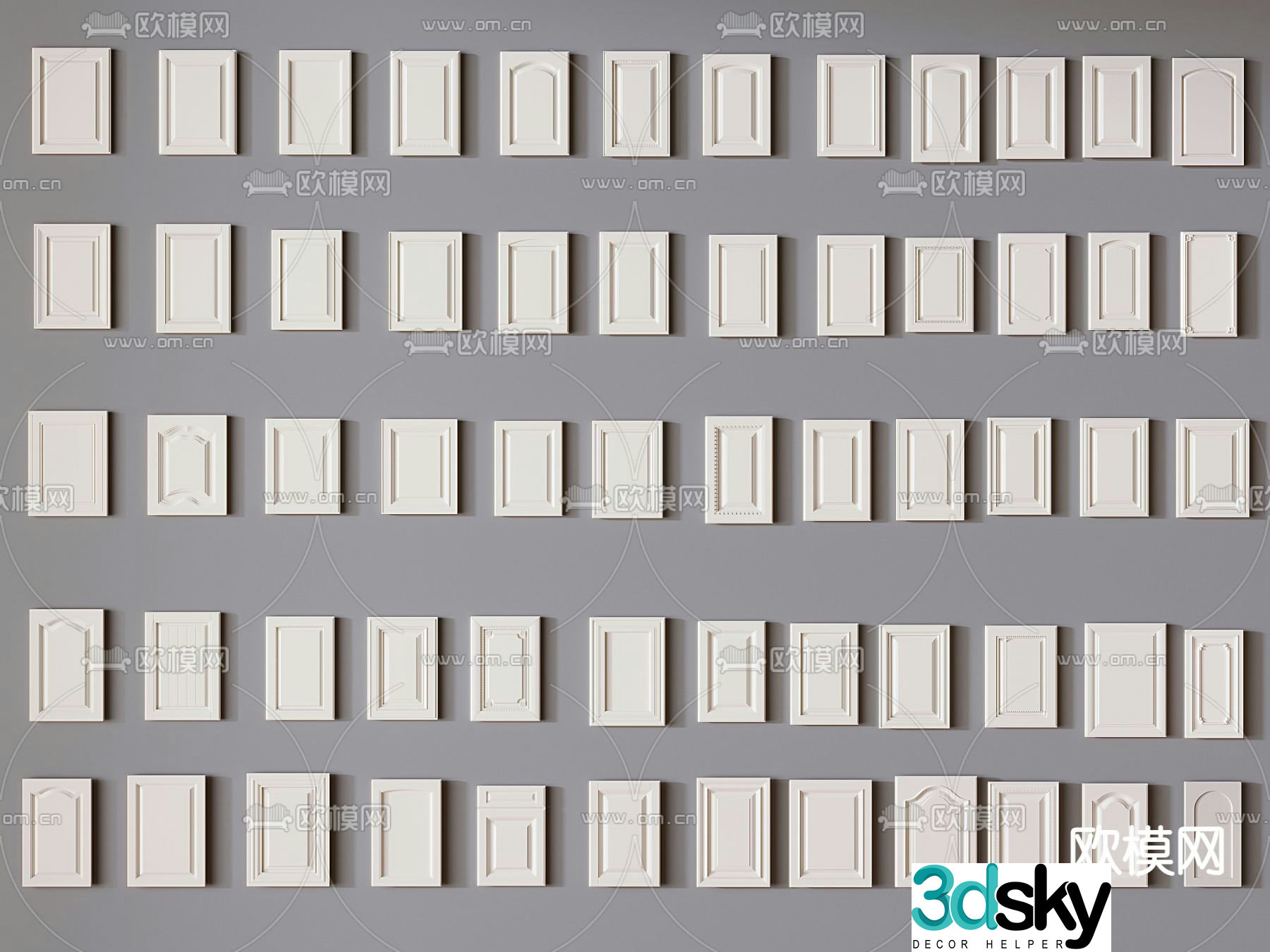 European style cabinet door panel drawer door panel 3d model