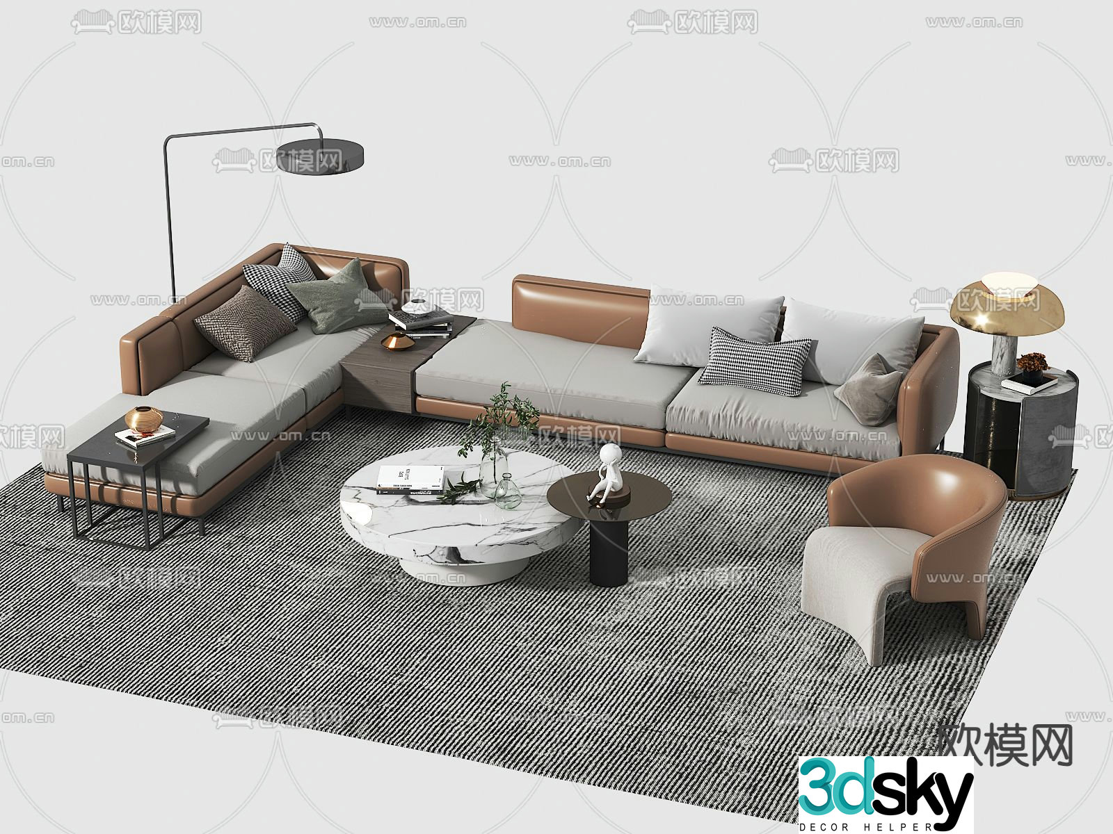 Modern modular sofa corner sofa 3d model