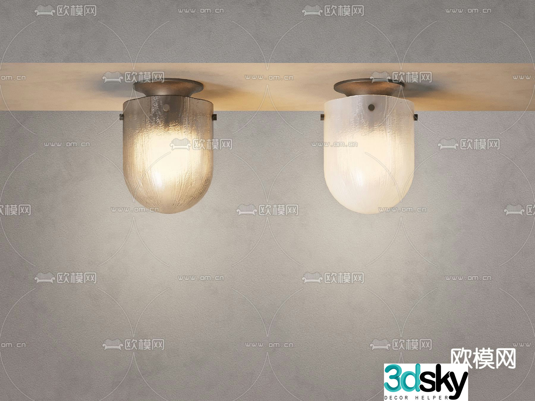 Medieval style ceiling lamp wabi-sabi ceiling lamp 3d model
