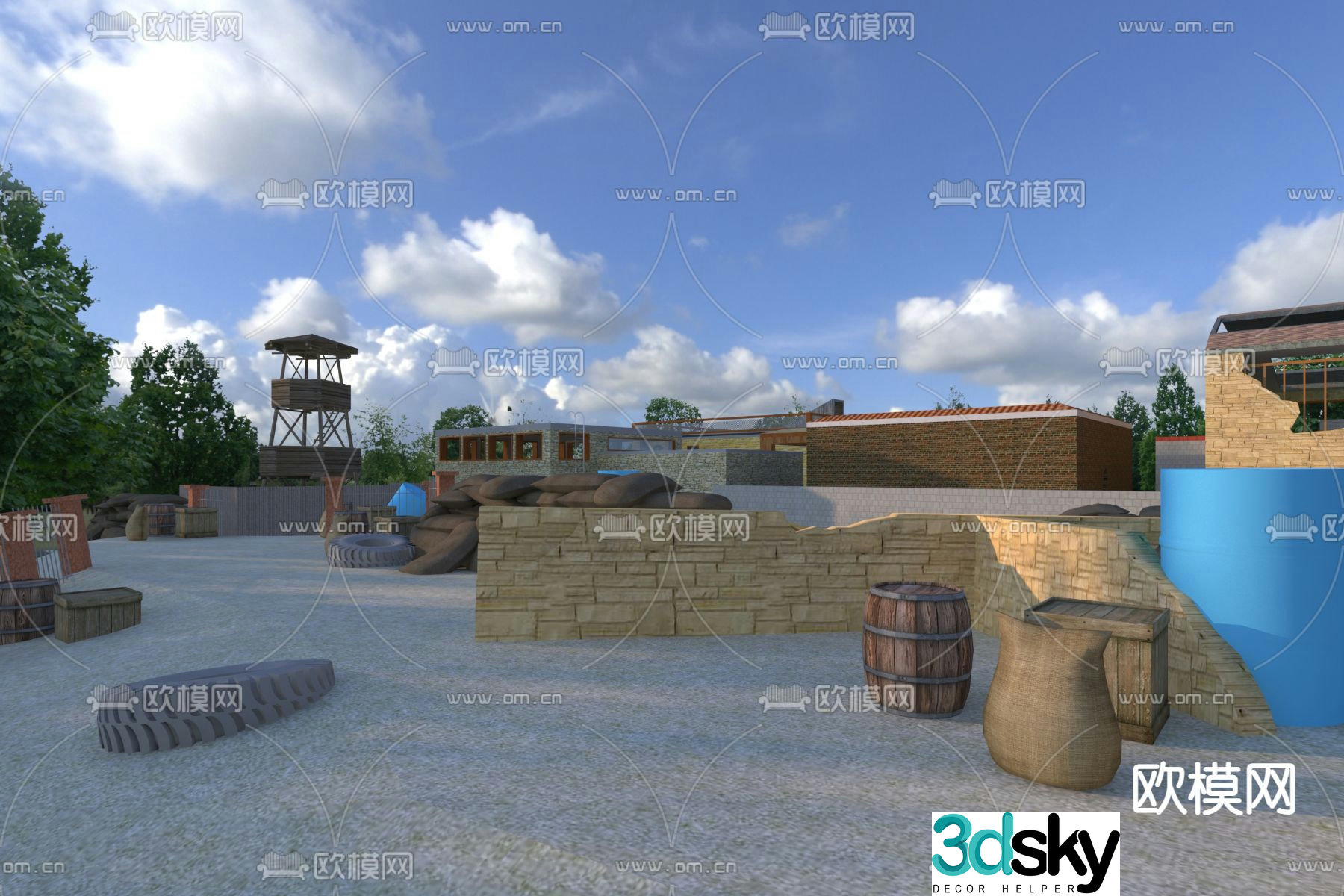 CS real-person training ground outdoor base 3D model