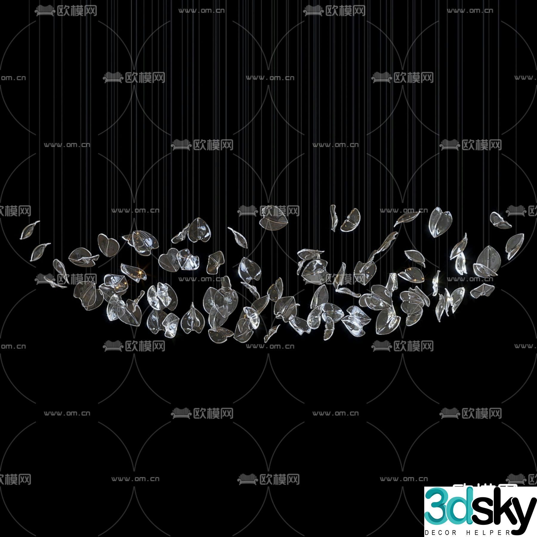 crystal chandelier decorative lamp 3d model