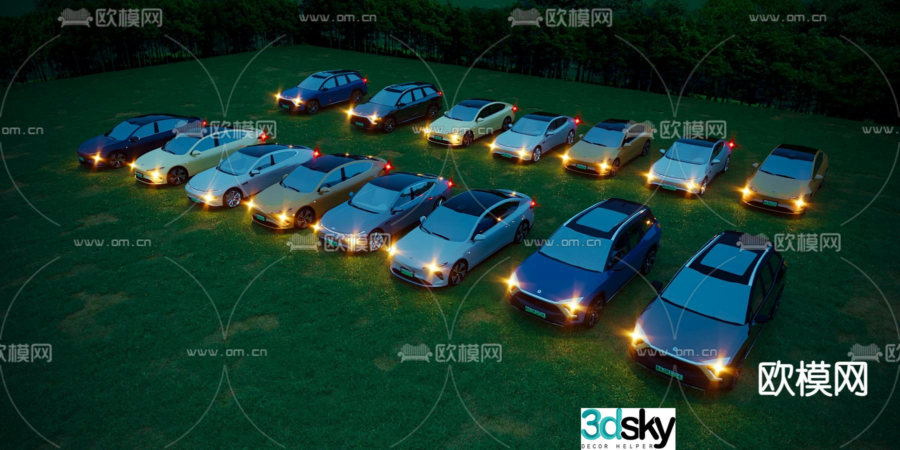 car new energy vehicle tram 3d model