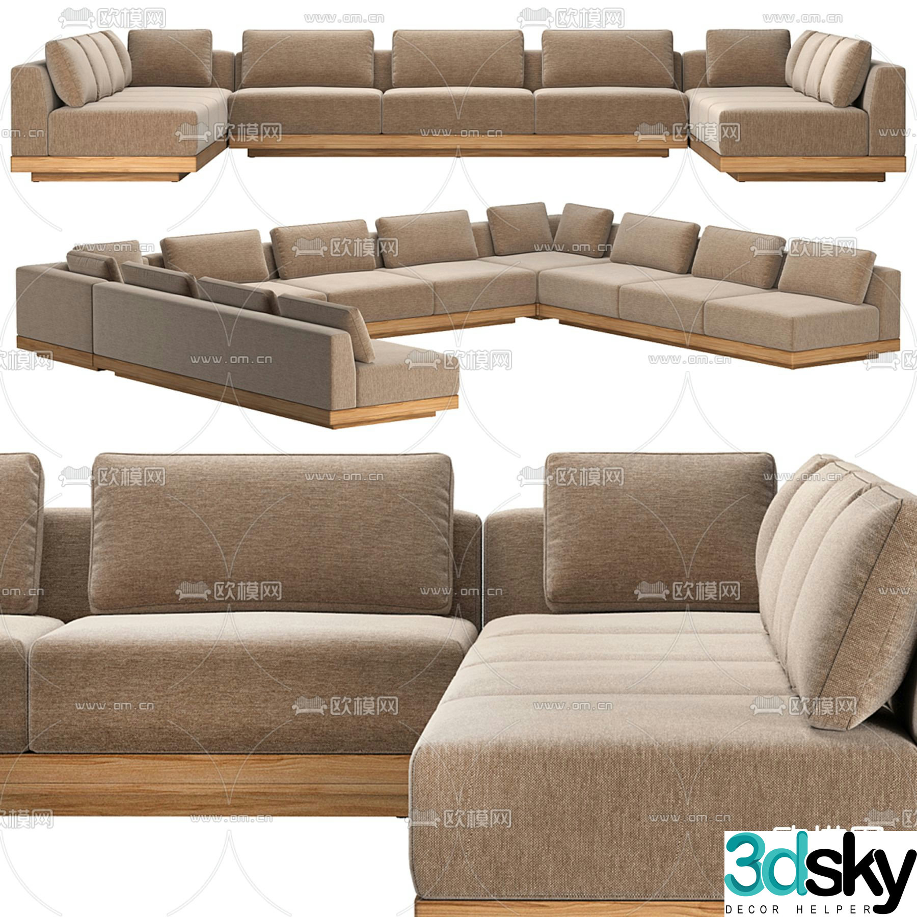 SANTOS multi-person sofa U-shaped sofa 3d model