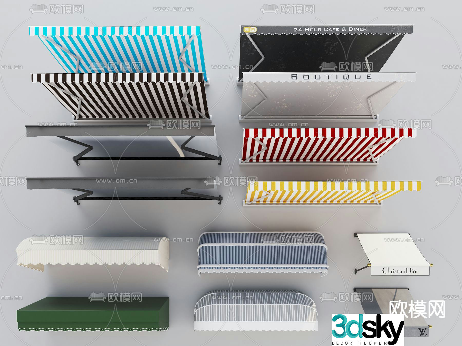 awning parasol rain shelter 3d model