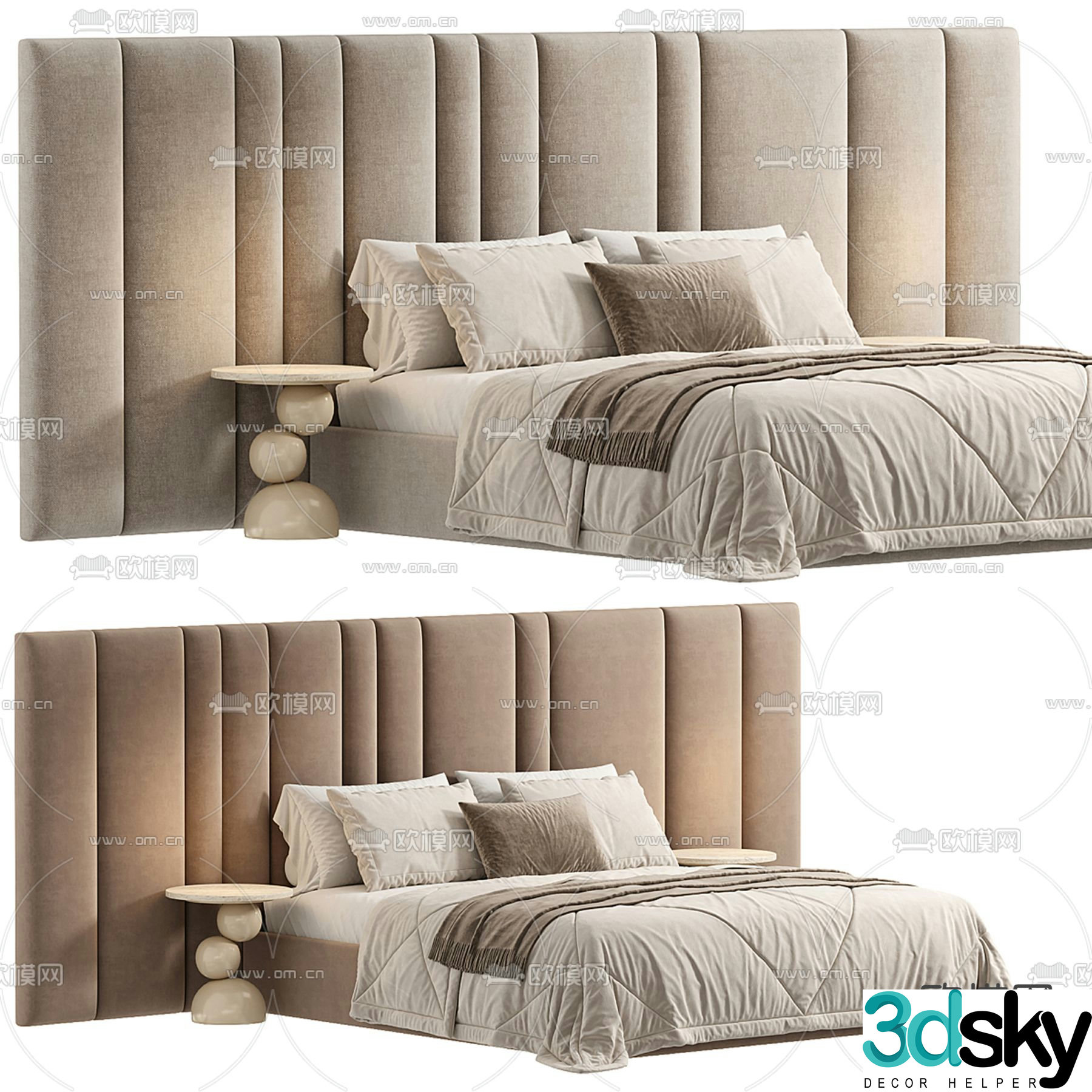 Double bed 3d model