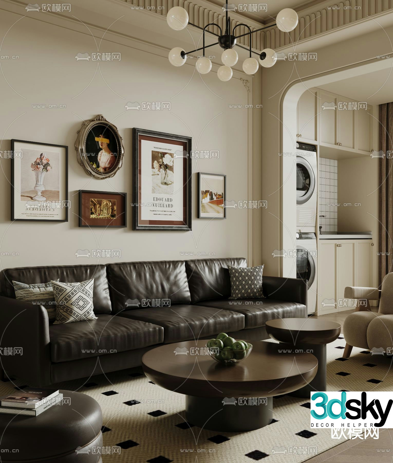 French living room 3d model