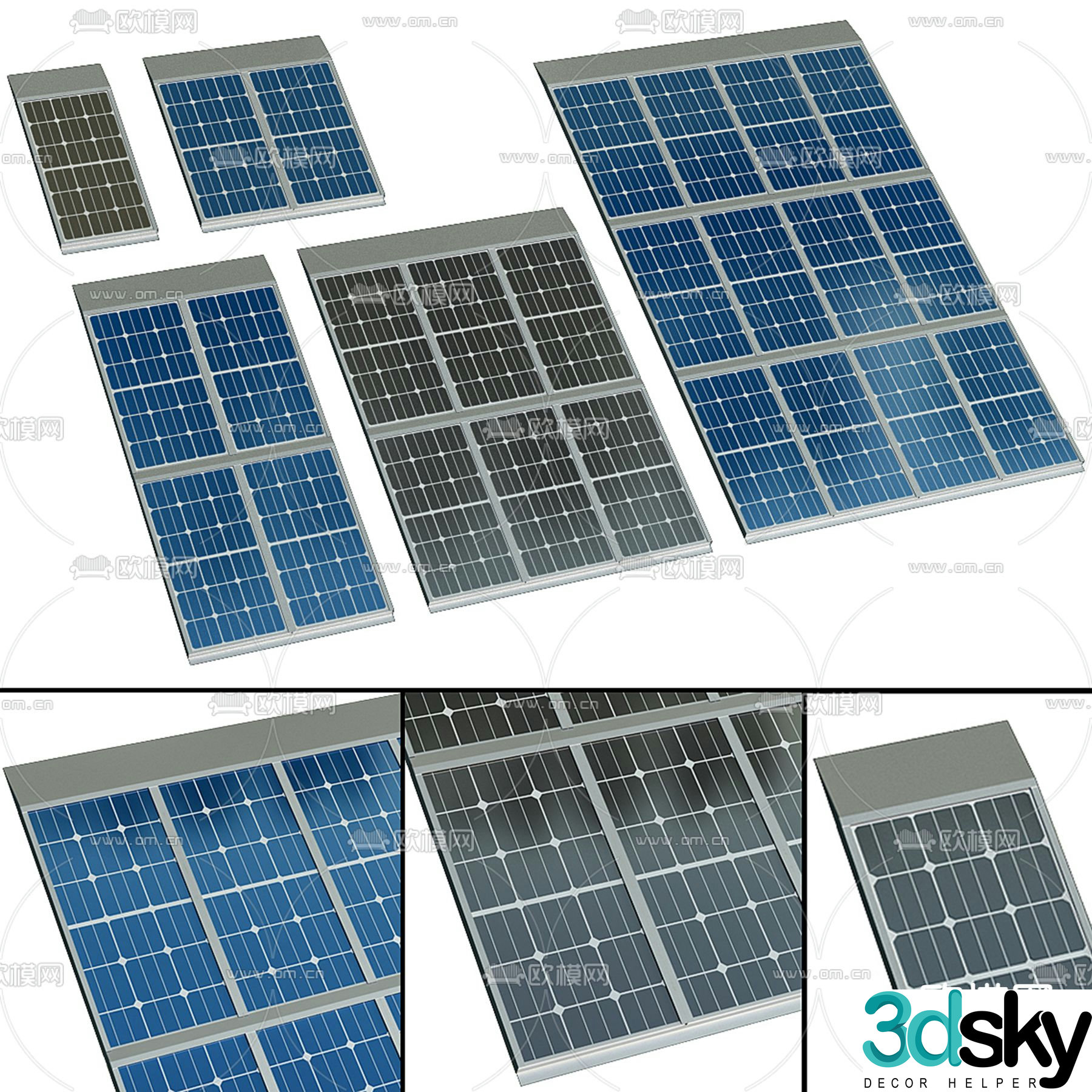 solar panel battery panel photovoltaic panel 3d model