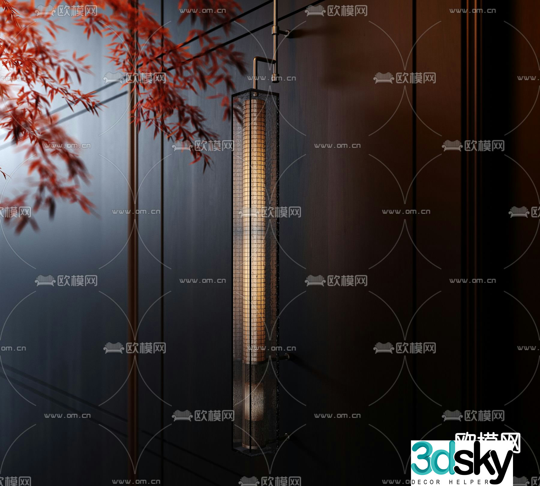 New Chinese style wall lamp hollow wall lamp 3d model
