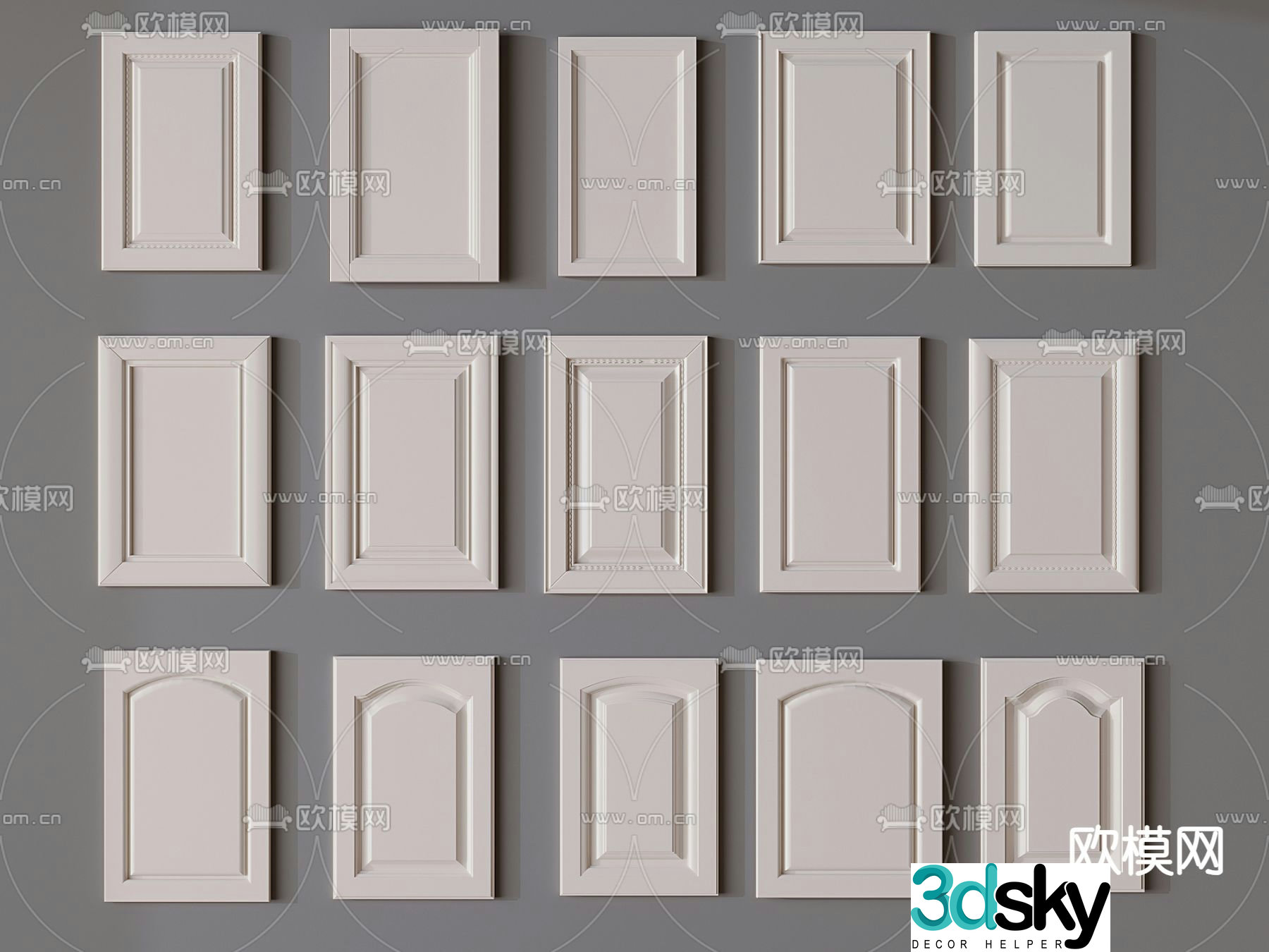 Simple European cabinet door wardrobe door panel cabinet door panel 3d model