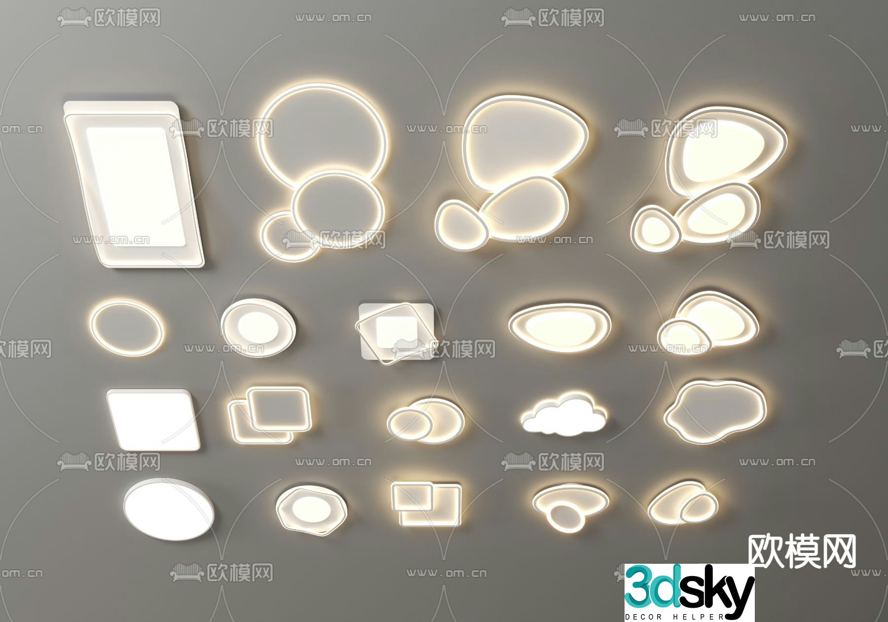 Art ceiling lamp bedroom lamp 3d model